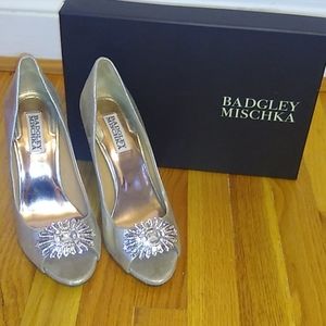 Badgley Mischka gold heels